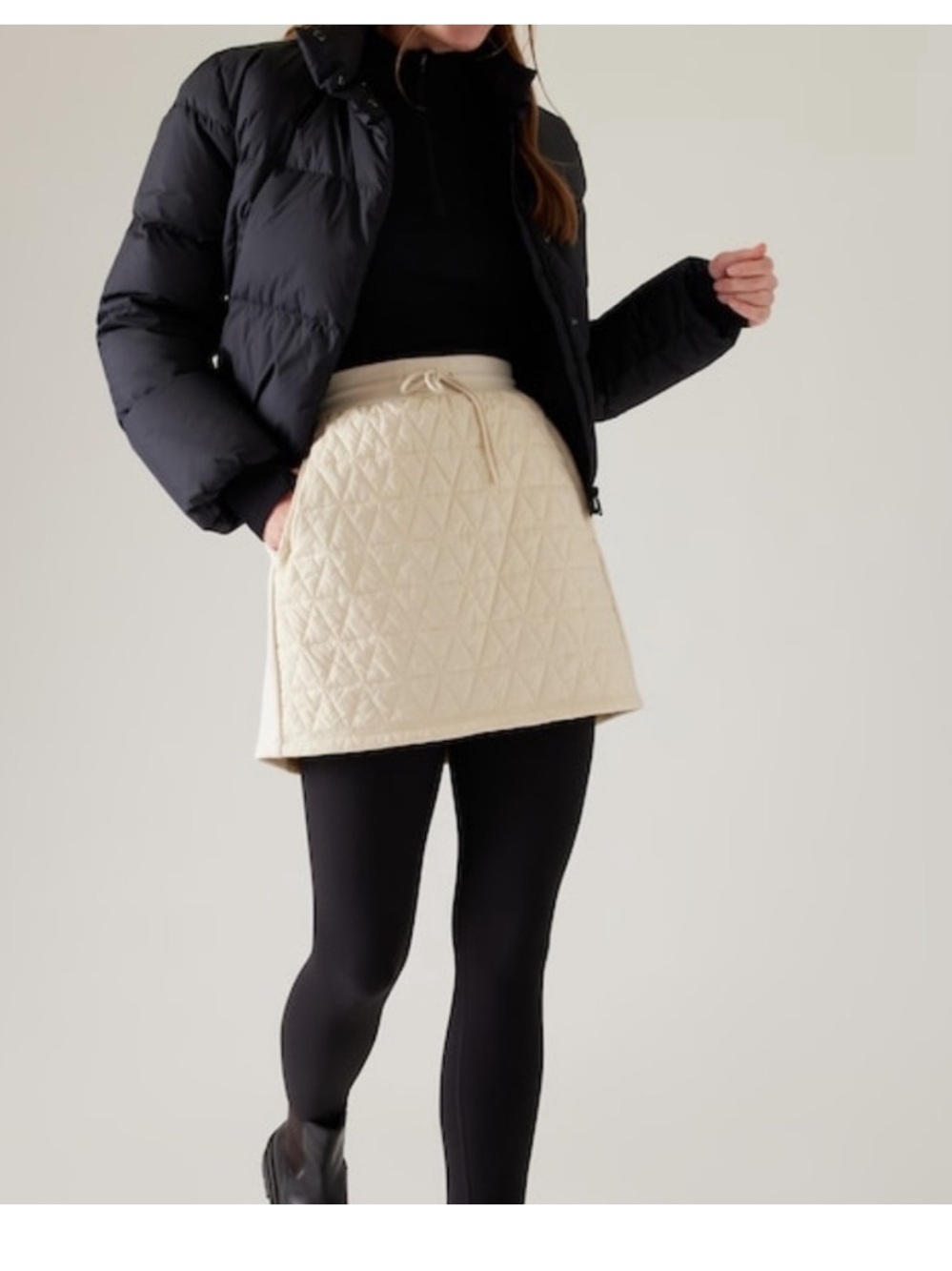 Athleta Solstice Skirt Quilted Chantilly Cream Size 14 - Picture 1 of 10